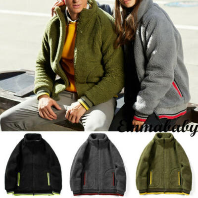 

Luxury Mens Lamb Coat Faux Fur Wool Sweater Jackets Winter Outdoor Keep Warm