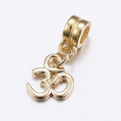 

Alloy European Dangle Beads Cadmium Free & Lead Free Large Hole Pendants Ohm Golden 21mm Hole 4mm Pendant 10x10x1mm