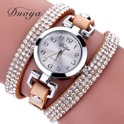 

Womens Watch Fashion Trends Korean Knitting Diamond Circle Womens Watch