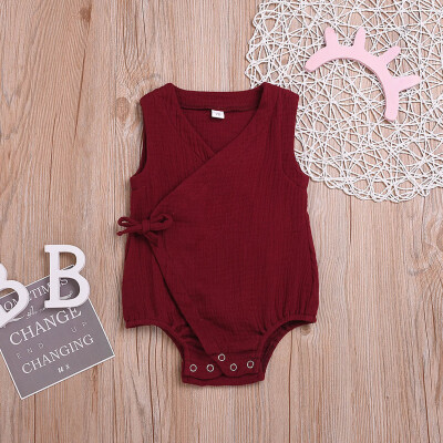 

Summer Infant Baby Boys&Girls Sleeveless Solid Print Romper Bodysuit