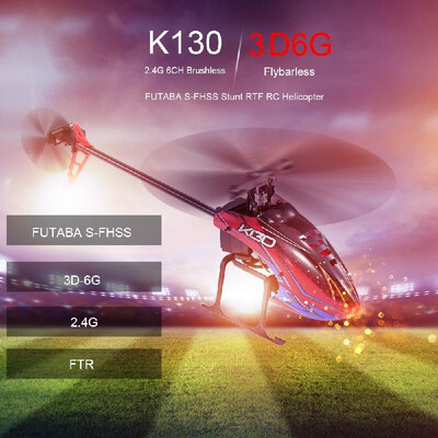 

WLtoys XK K130 RC Helicopter 24G 6CH Brushless 3D6G Flybarless Compatible with FUTABA -FHSS Stunt Helicopter Toy with 3 Batterie