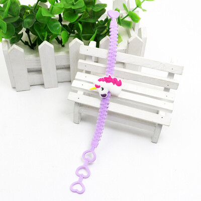 

Cartoon UNICORN Slap Bands Snap Band Bracelet Silicone Wristband Girls Party