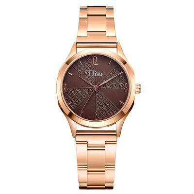 

New Product Womens Watches Simple Disc Ladies Fashion Quartz Wristwatch Rose Gold Alloy Strap Clock Business Reloj Mujer