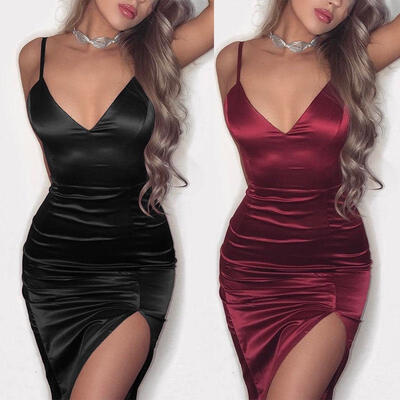 

Fashion Women Sleeveless Bodycon Cocktail Club Evening Party Pencil Mini Dress