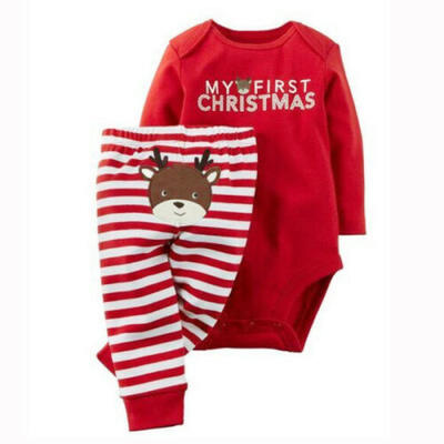 

Chiristmas Newborn Baby Boy Girls Outfit Clothes Romper Jumpsuit Bodysuit Pants