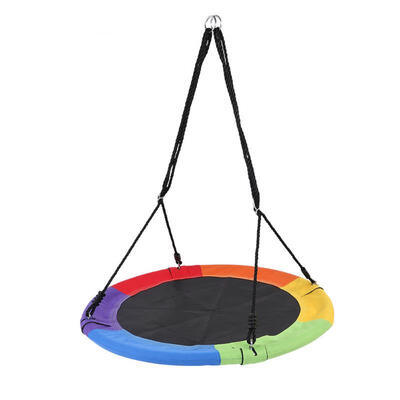 

Greensen Round Web Tree Swing Playground Tree Outdoor Hanging Play Slide Seat Net Rope