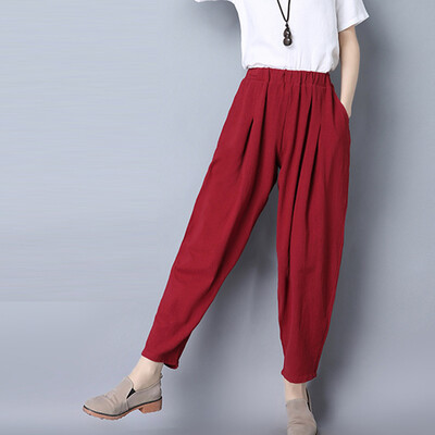 

Tailored Women Casual Solid Trousers Pants Trousers Ladies Loose Pants