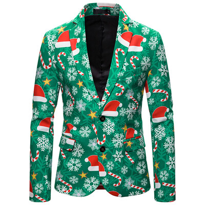 

Toponeto Mens Autumn And Winter New Fashion Casual Christmas Printing Long Sleeve Suit