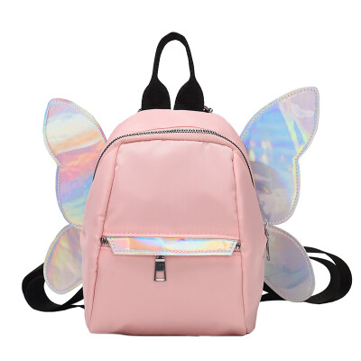 

Womens wing double-shoulder bag Korean womens mini-backpack canvas cute angel travel small bag