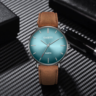 

Gobestart Fashion Simple Casual Mens Watch Business Leather With Strap Mens Watch