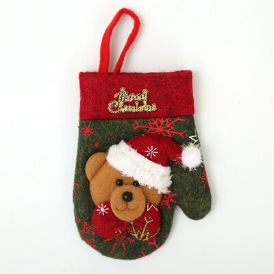 

Cute Christmas Glove Shaped Tableware Holder Bag Fork Spoon Pocket Cutlery Pouch