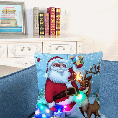 

Tailored The New Color Lights Christmas Pillow LED Lights Pillow Creative Printing Linen