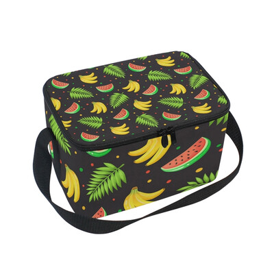

ALAZA Insulated Lunch Box Tropical Fruits Pattern Lunch Bag for Men Women Portable Tote Bag Cooler Bag