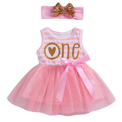

2019 Summer Cotton Baby Infant Fairy Tale Petals Colorful Dress with Headwear Princess Newborn Baby Dresses Gift