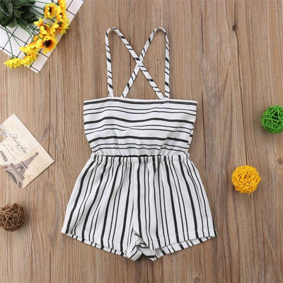 

Fashion Baby Girls Striped Romper Kids Suspender Pants Toddler Jumpsuit Playsuit