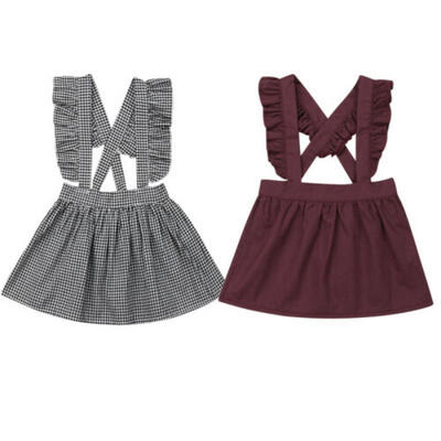 

Newborn Baby Kids Girls Summer Button Dress Ruffle Casual Dresses Outfit Clothes