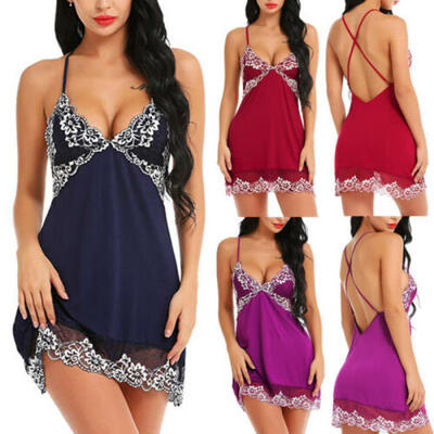

NEW Womens Sexy Satin Lingerie Sleepwear Night Gown Babydoll Dress Nightie Robe