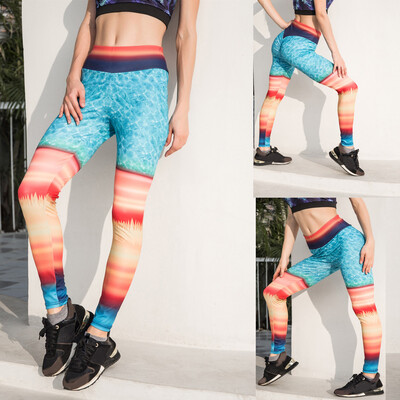 

Tailored Women High Waist Yoga Print Splice Legging Running Sports Pants Trouser