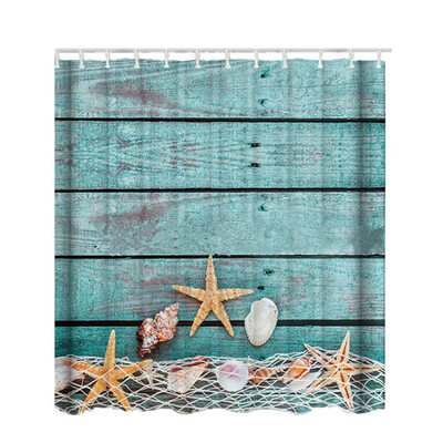 

Sea Turtles Bathroom Polyester Shower Curtain Non Slip Toilet Cover Rugs Mat Set