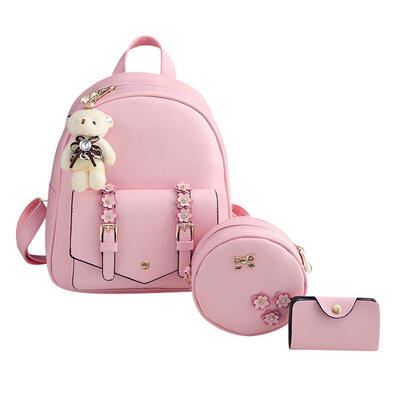 

3pcs Autumn Winter Women Flower Backpack Messenger Bag Shoulder Bag Set