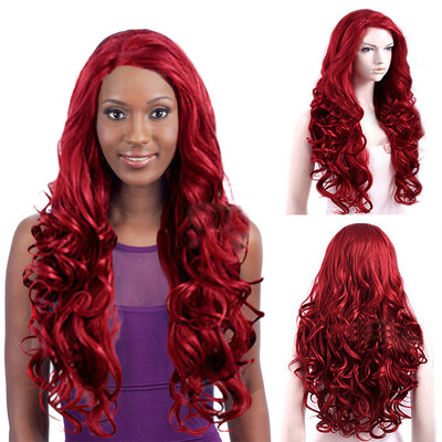 

Tailored Women Red Brazilian Long Wavy Curly Parting High Temperature Fiber Wig Hair