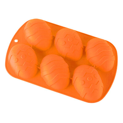 

6 Cavities Easter Egg Silicone Cake Chocolate Dessert Soap Mold DIY Baking Mould