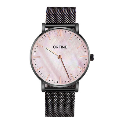 

Simple Slim Watch Analog Quartz Waterproof Stainless Steel Mesh Strap Band Thin Casual Elegant Wrist Watches for Women Rose Gold