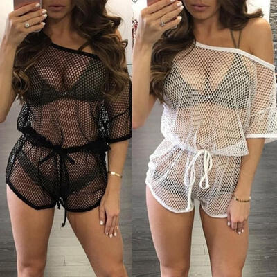 

Womens Casual Summer Party Tops Beach Short Mini Dress Beachwear Bikini Cover-Up