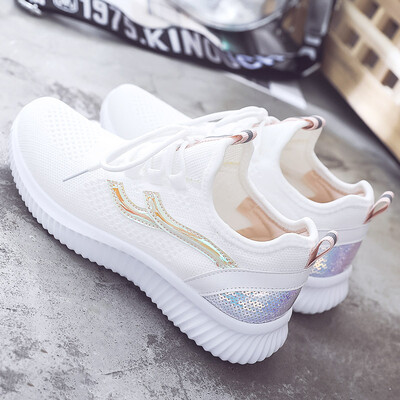 

White shoes women 2019 summer women shoes tide shoes autumn Joker mesh shoes breathable mesh white shoes summer sports shoes