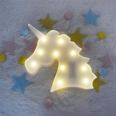 

Unicorn Head LED Letter Table Lamp Night Light Children Gifts Room Decoration Light