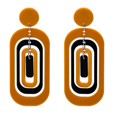 

personality epoxy Hollow for women Jewelry 2019 new fashion drop Earrings Vintage Double color out Dangle earrings