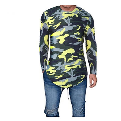 

SUNSIOM Fashion Mens Slim Fit O Neck Long Sleeve Muscle Tee T-shirt Casual Camo Tops Blouse