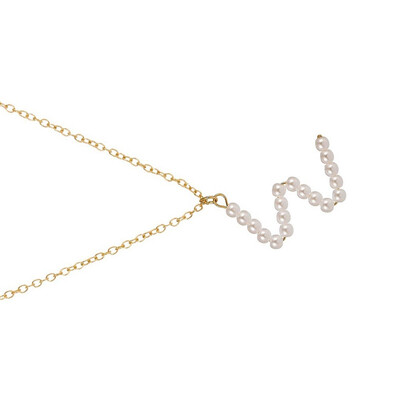 

New Fashion A-Z 26 Letter Necklace Alphabet Pendant Jewelry Statement Elegant Pearl Gold Chain Long Necklace