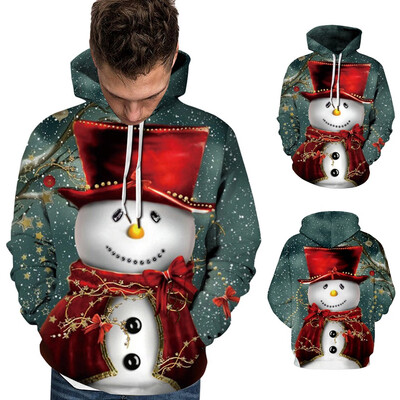 

Tailored Christmas Women Men Couples Print Long Sleeve Hoodie Sweatshirt Pullover Tops