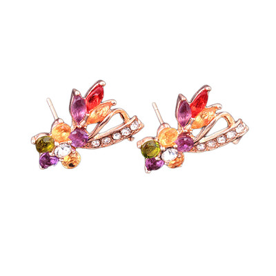 

Yellow Chimes Swiss Cubic Zirconia 18K Rose Gold Plated Multi Color Stud Earrings for Women&Girls