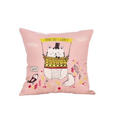 

Toponeto Cotton Linen Pillow Case Car Sofa Bed Waist Throw Cushion Cover Home Decoration