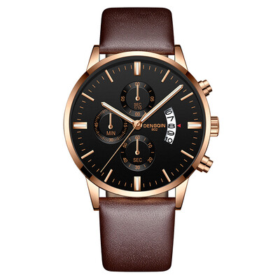 

Gobestart Luxury Quartz Sport Military Stainless Steel Dial Leather Band Wrist Watch