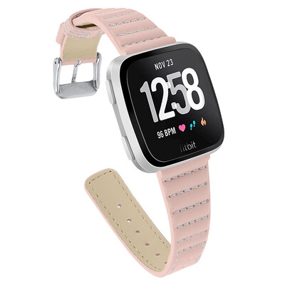 

ECSEM Replacement Band Strap Leather Bracelet Wristband Accessories for Fitbit Versa&Fitbit Versa Lite for Women Men