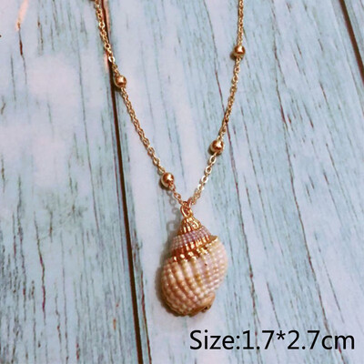 

Fashion 1PC Conch Cowrie Shell Pendant Choker Necklace for Women Gold Color Chain Choker Necklace Beach Coin Long Collier