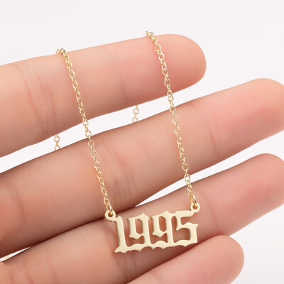 

Sale Custom Jewelry Special Date Year Number Necklace for Women from 1980 to 2002 Personalized Collares Necklaces