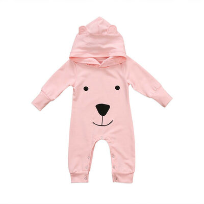 

Newborn Baby Boy Girl Autumn Cartoon Hooded Romper Jumpsuit Outfits Clothes
