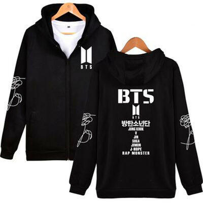 

Love Yourself KPOP BTS Bangtan Boys Sweatshirt Zip Hoodie Pocket Jacket Unisex