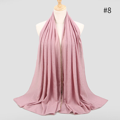 

New high quality pearl chiffon inlay bit towel spring&summer long section Muslim woman hijab scarf