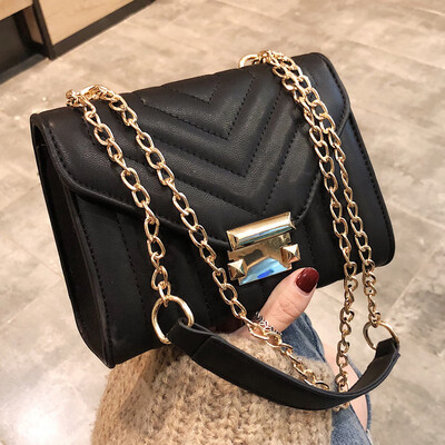 

2019 new autumn&winter chic port style retro rhomboid chain bag ins Xiaoxiangfeng oblique span small square bag