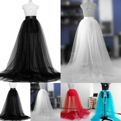 

Women Tulle Tutu Long Elastic Waist Skirt Wedding Party Prom Mesh Maxi Dress