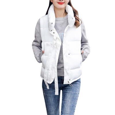 

Toponeto Women Thick Outerwear Sleeveless Coat Short Slim Cotton-padded Jackets Coats