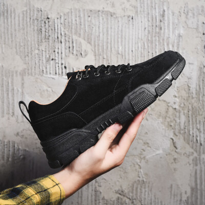 

2019 autumn new short boots mens low to help British wind casual mens shoes thick bottom trend shoes tooling shoes round head