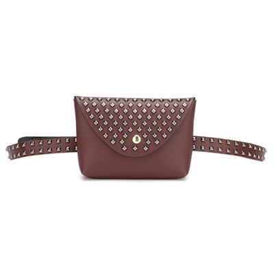 

Women Rivets Waist Pack Punk Style Chest Bag PU Flap Messenger Bags