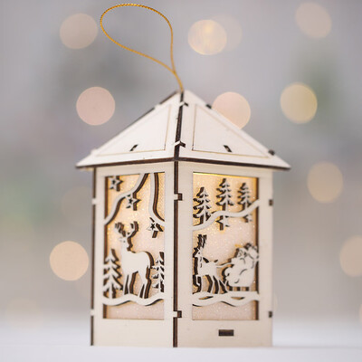 

〖Follure〗Christmas Ornaments LED Light Chalet Hotel Bar Christmas Tree Decoration