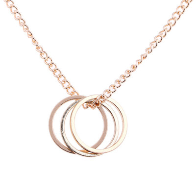 

Fashion Women 3 Circle Pendant Clavicle Chain Necklace Jewelry Birthday Gift